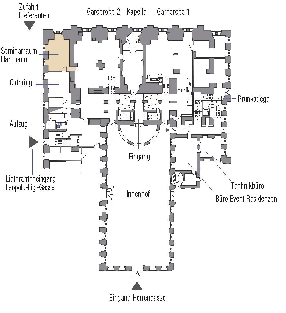 Plan Palais Niederösterreich Seminarraum Hartmann