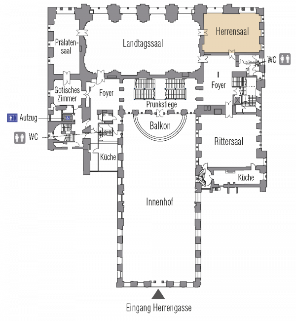 Plan Palais Niederösterreich Herrensaal