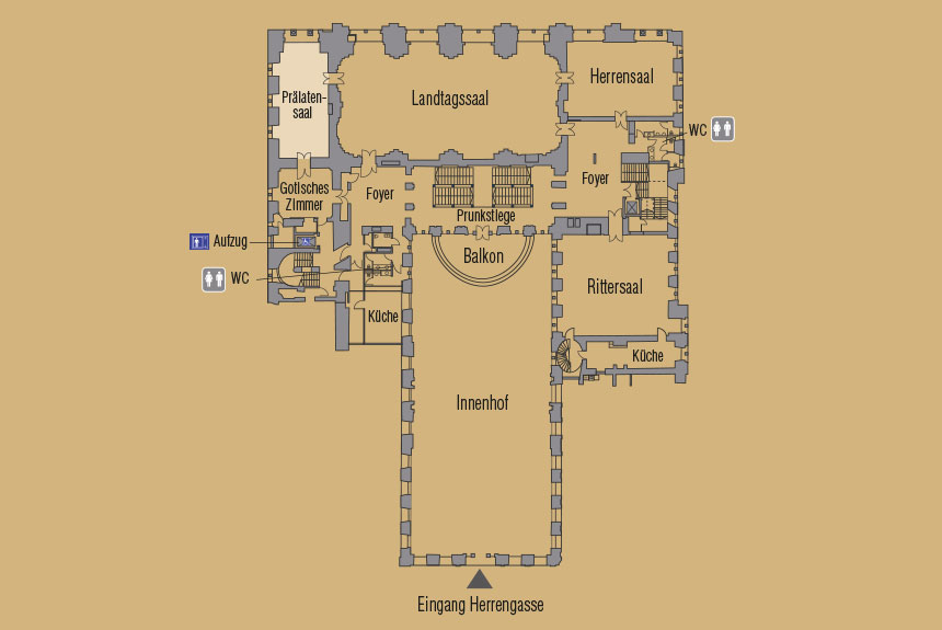 Plan Palais Niederösterreich Prälatensaal