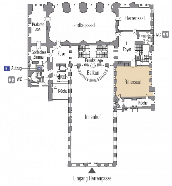 Plan Palais Niederösterreich Rittersaal