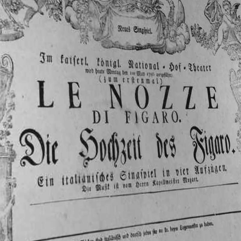 Le nozze di Figaro Plakat zur Uraufführung in Laxenburg